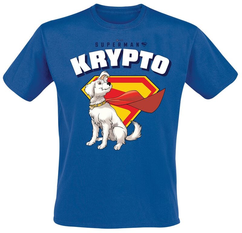 T-Shirt Manches courtes  de Superman - 2025 - Superman Krypto Cape Flowing - S à 3XL - pour Homme - bleu - Superman