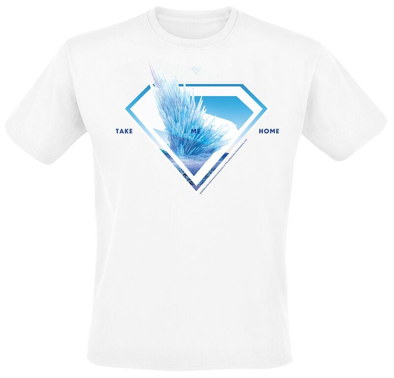 T-Shirt Manches courtes  de Superman - 2025 - Logo Superman - Take Me Home - S à 3XL - pour Homme - blanc - Superman