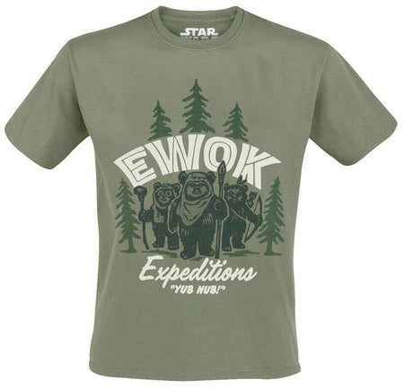 T-Shirt Manches courtes Disney de Star Wars - Ewok - S à XXL - pour Homme - olive - Star Wars