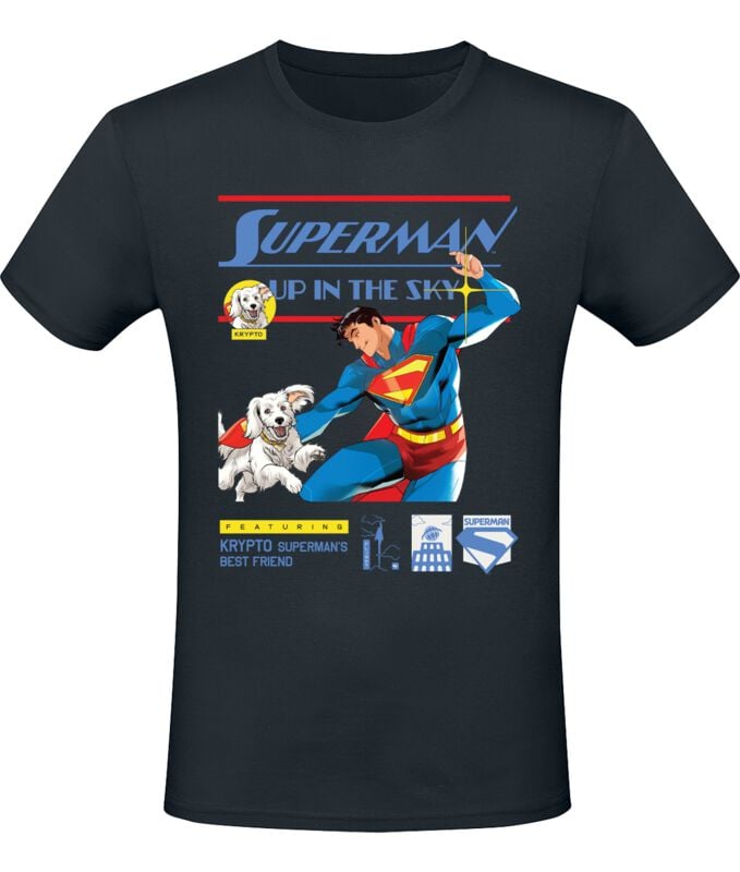 T-Shirt Manches courtes  de Superman - 2025 - Superman dans le Ciel - S à XXL - pour Homme - noir - Superman