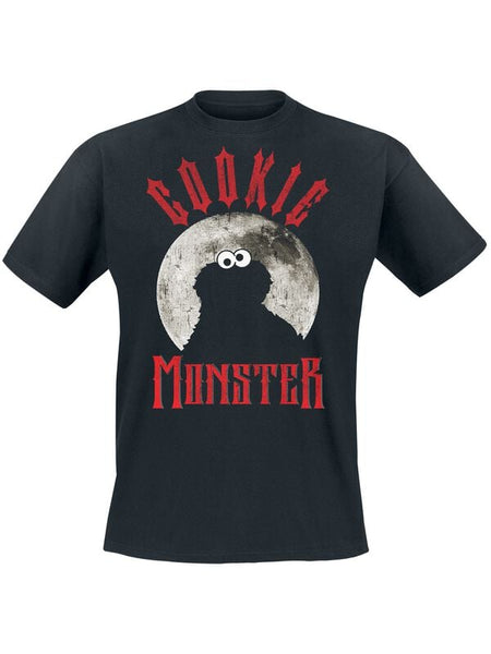 T-Shirt Manches courtes  de Sesame Street - Cookie Monster - Moonlight - S à 5XL - pour Homme - noir - Sesame Street