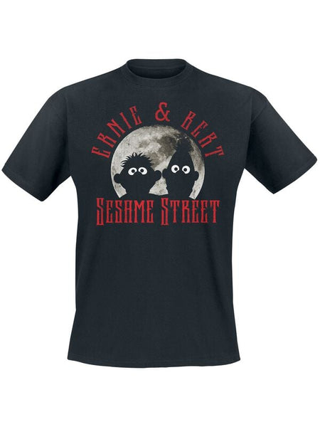 T-Shirt Manches courtes  de Sesame Street - Ernie und Bert - Moonlight - S à 5XL - pour Homme - noir - Sesame Street