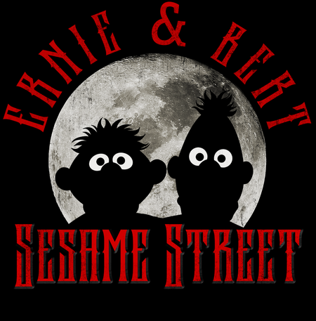 T-Shirt Manches courtes  de Sesame Street - Ernie und Bert - Moonlight - S à 5XL - pour Homme - noir - Sesame Street - View 2