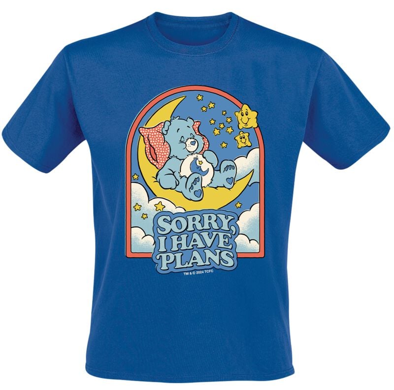T-Shirt Manches courtes  de Care Bears - Sorry I Have Plans - S à XL - pour Homme - bleu - Care Bears