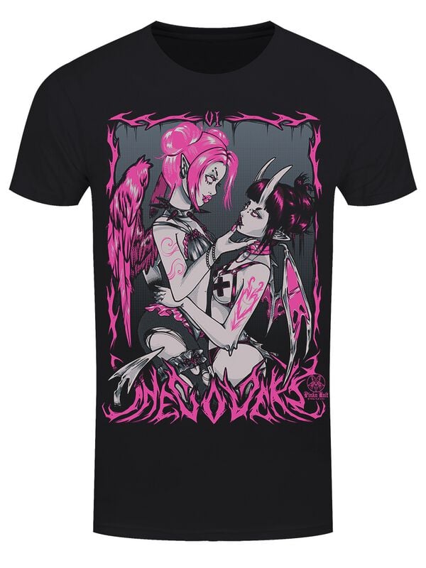 T-Shirt Manches courtes Gothic de Pinku Kult - The Lovers - S à 3XL - pour Homme - noir - Pinku Kult