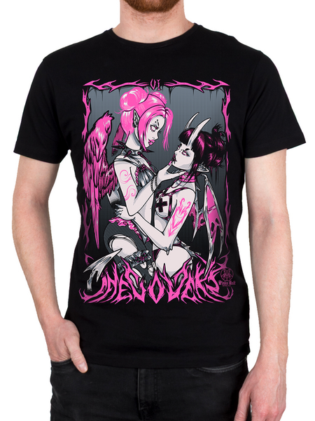 T-Shirt Manches courtes Gothic de Pinku Kult - The Lovers - S à 3XL - pour Homme - noir - Pinku Kult - View 2