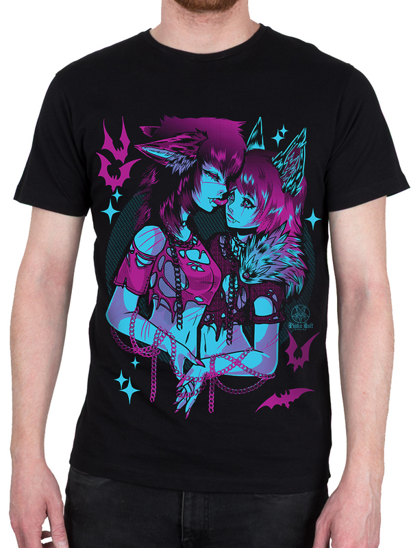 T-Shirt Manches courtes Gothic de Pinku Kult - Howl - S à XL - pour Homme - noir - Pinku Kult - View 2