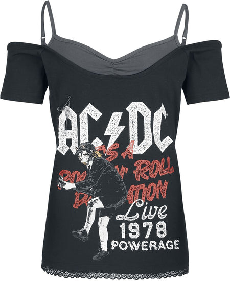 T-Shirt Manches courtes  de AC/DC - EMP Signature Collection - S à XXL - pour Femme - noir/gris - AC/DC