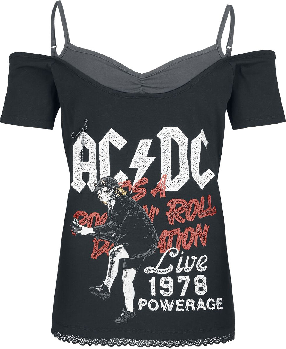 T-Shirt Manches courtes  de AC/DC - EMP Signature Collection - S à XXL - pour Femme - noir/gris - AC/DC