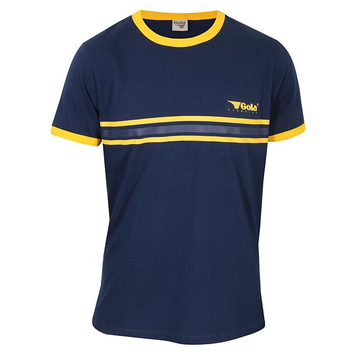 T-Shirt Manches courtes  de Gola - Ringer T-shirt with Printed Stripes and Chest Logo Navy - S à XXL - pour Homme - marine - Gola