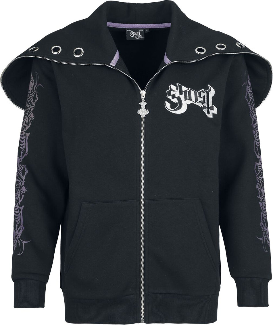 Sweat-shirt zippé à capuche  de Ghost - Sweat Zippé Ghost - Collection Signature EMP - S à 3XL - pour Femme - noir - Ghost