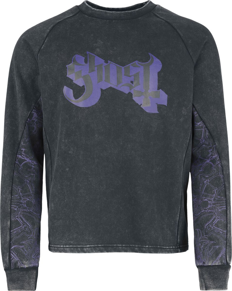 Sweat-shirt  de Ghost - Sweat Zippé Ghost - Collection Signature EMP - S à 3XL - pour Homme - gris foncé - Ghost