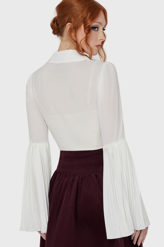 Chemisier Gothic de Killstar - Alexandra's Mourning Shirt - XS à XXL - pour Femme - blanc - Killstar