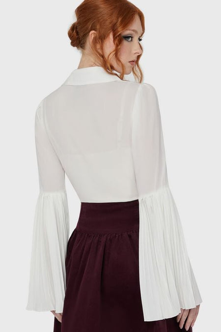 Chemisier Gothic de Killstar - Alexandra's Mourning Shirt - XS à XXL - pour Femme - blanc - Killstar