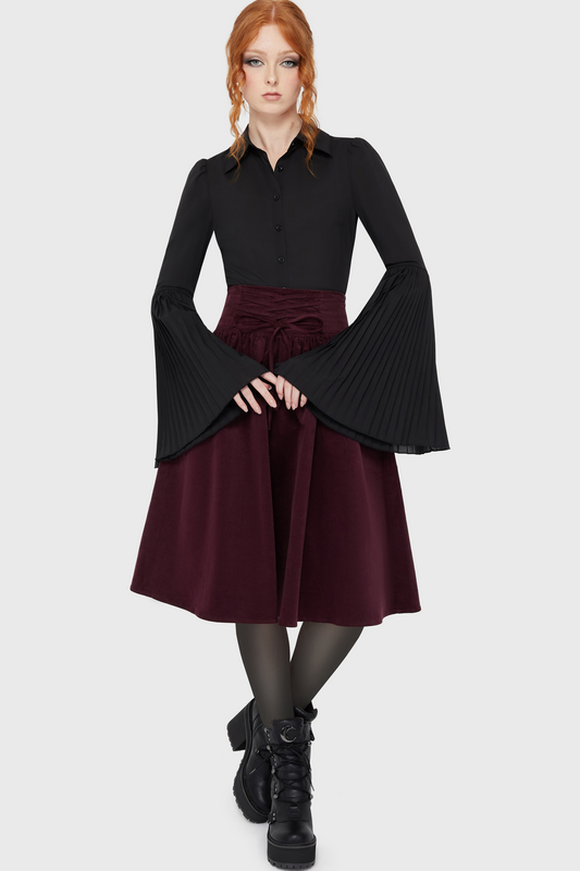 Jupe mi-longue Gothic de Killstar - Violet's Ballard Midi Skirt - XS à XXL - pour Femme - lilas - Killstar - View 2