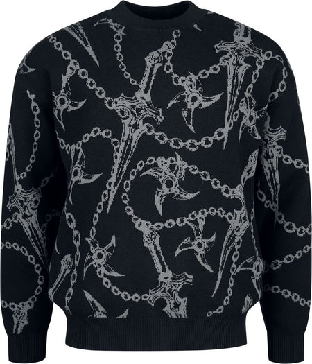 Pull tricoté  de Chet Rock - Dagger - Pull - L à XXL - pour Homme - noir - Chet Rock