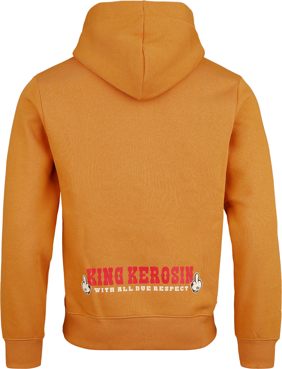 Sweat-shirt à capuche Rockabilly de King Kerosin - Never Fuck a Fucker - Sweat à Capuche - S à L - pour Homme - orange - King Kerosin - View 2