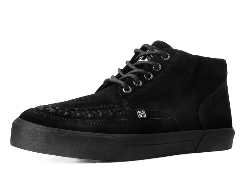 Creepers Gothic de T.U.K - Creeper Sneaker Mid Black Suede - EU42 à EU46 - pour Homme - noir - T.U.K