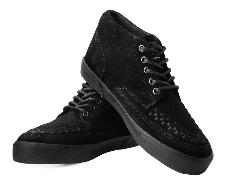 Creepers Gothic de T.U.K - Creeper Sneaker Mid Black Suede - EU42 à EU46 - pour Homme - noir - T.U.K - View 2