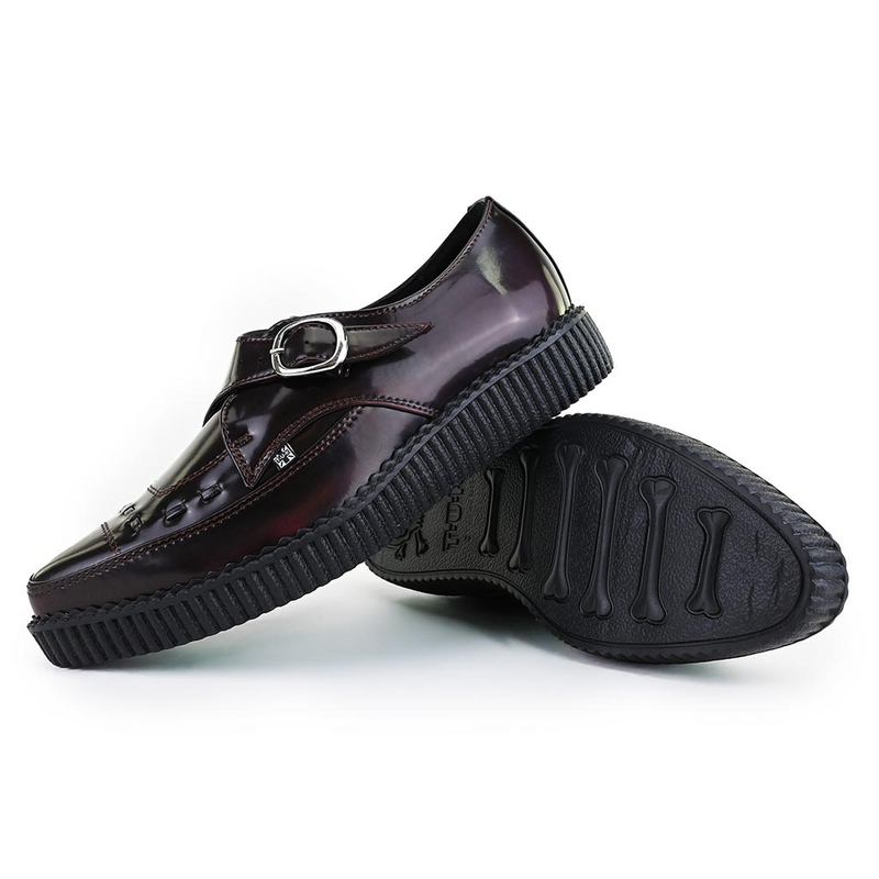 Creepers Rockabilly de T.U.K - Pointed Creeper Buckle - EU41 à EU46 - pour Homme - bordeaux - T.U.K - View 2