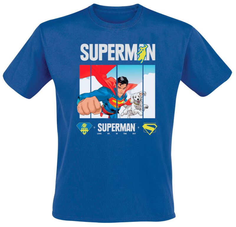 T-Shirt Manches courtes  de Superman - 2025 - Superman Look Up - S à XXL - pour Homme - bleu - Superman
