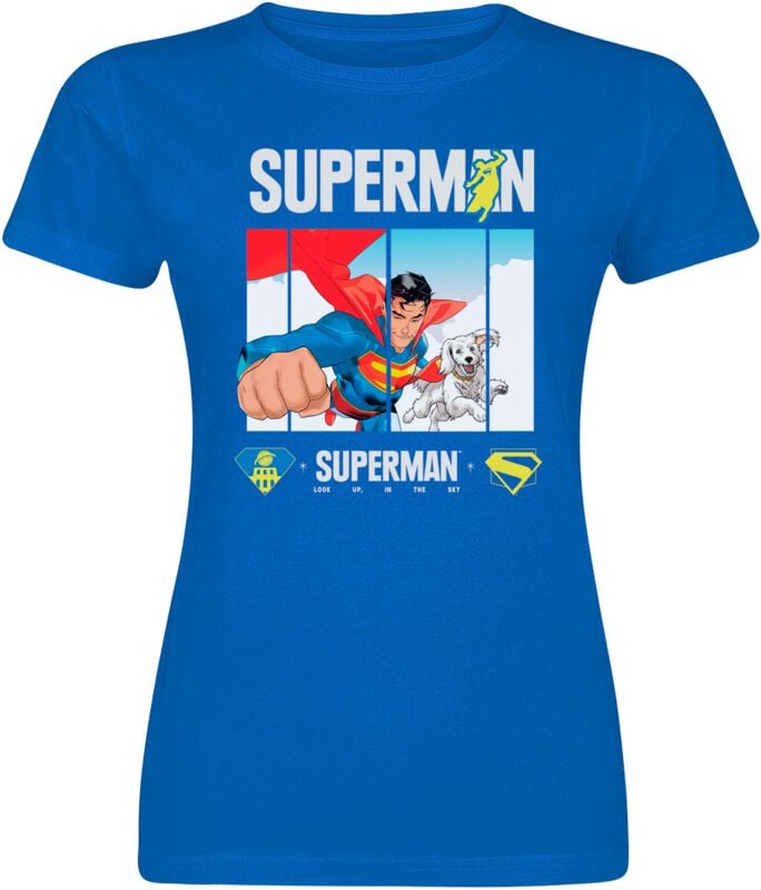 T-Shirt Manches courtes  de Superman - 2025 - Superman Look Up - S à XXL - pour Femme - bleu - Superman