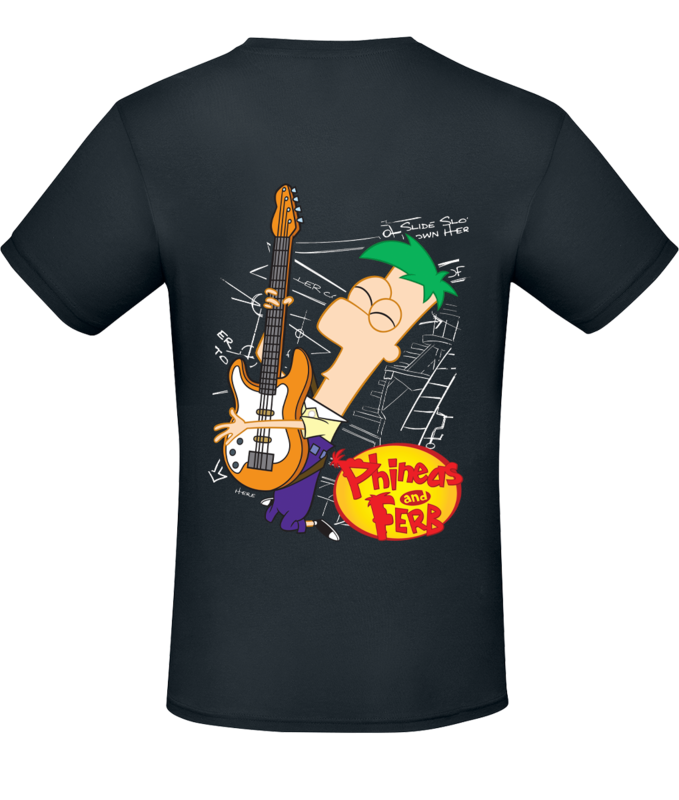 T-Shirt Manches courtes  de Phineas & Ferb - Tech - S à XXL - pour Homme - noir - Phineas & Ferb - View 2