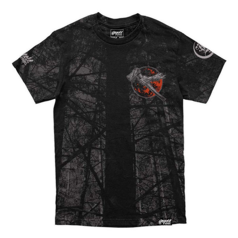 T-Shirt Manches courtes  de Stay Cold Apparel - In The Woods (tree) - Customized Regular T-Shirt (200GSM) - S à 3XL - pour Homme - noir/gris - Stay Cold Apparel - View 2