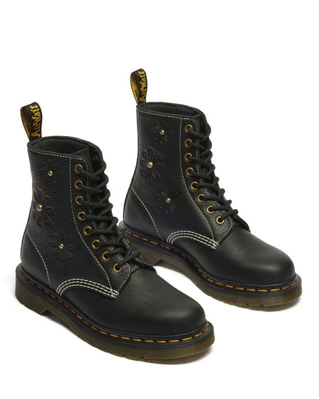 Bottes  de Dr. Martens - 1460 Pascal Flower - EU36 à EU40 - pour Femme - noir - Dr. Martens