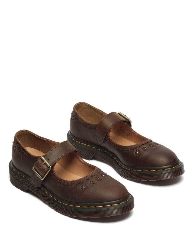 Ballerines  de Dr. Martens - Mary Jane Flower - EU36 à EU41 - pour Femme - marron - Dr. Martens