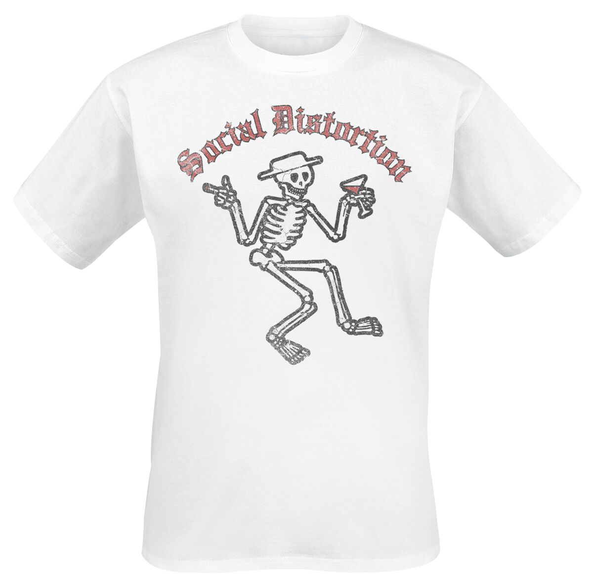 T-Shirt Manches courtes  de Social Distortion - Skelly Vintage - S à 3XL - pour Homme - blanc - Social Distortion