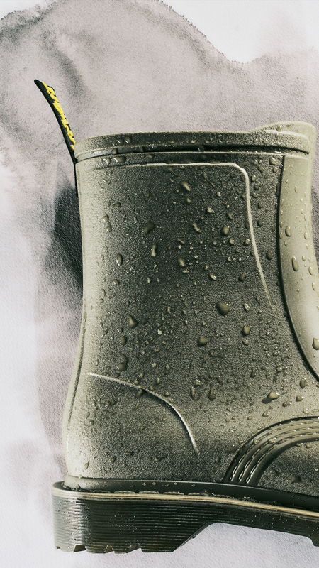 Bottes en caoutchouc  de Dr. Martens - 1460 Rain -DMs Olive PVC - EU36 à EU46 - pour Unisexe - olive - Dr. Martens - View 2