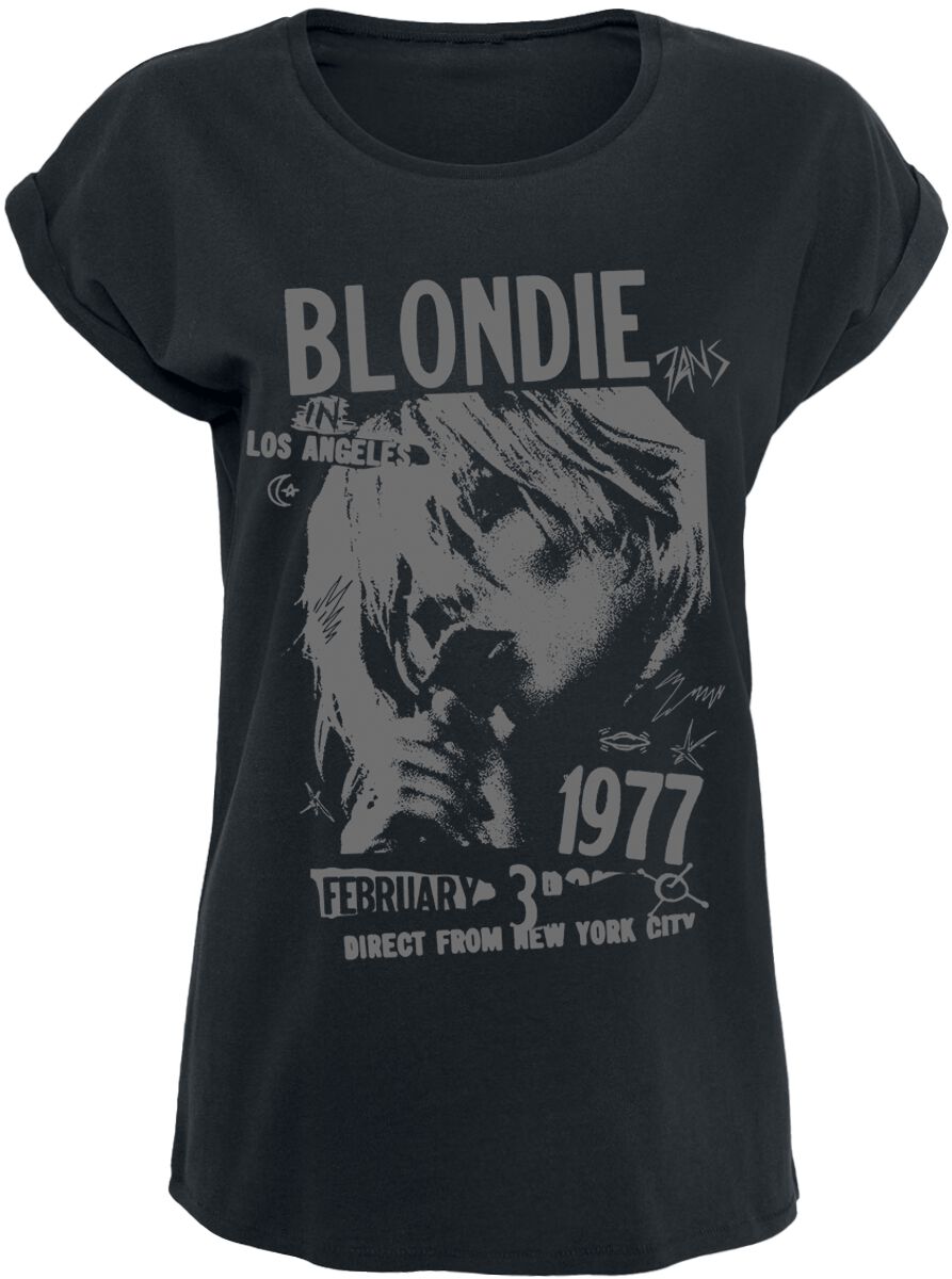 T-Shirt Manches courtes  de Blondie - Tour 1977 - S à XXL - pour Femme - noir - Blondie