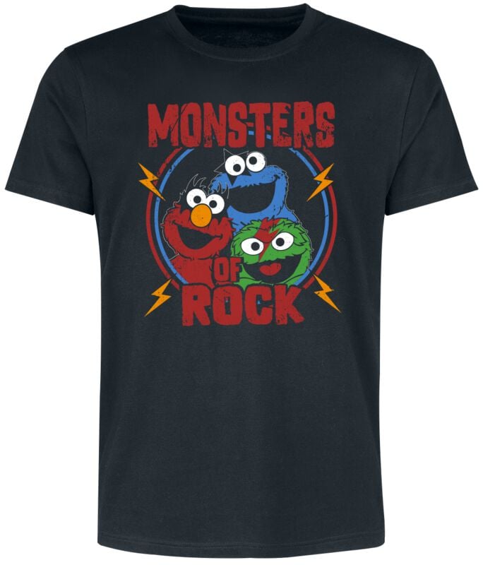 T-Shirt Manches courtes  de Sesame Street - Monsters Of Rock - S à 5XL - pour Unisexe - noir - Sesame Street