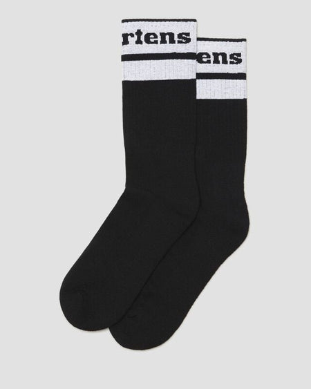Chaussettes  de Dr. Martens - Athletic Logo Sock - Black + White - S-M à M-L - pour Unisexe - noir - Dr. Martens