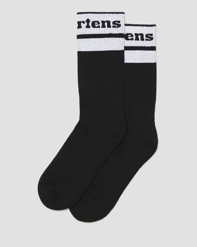 Chaussettes  de Dr. Martens - Athletic Logo Sock - Black + White - S-M à M-L - pour Unisexe - noir - Dr. Martens
