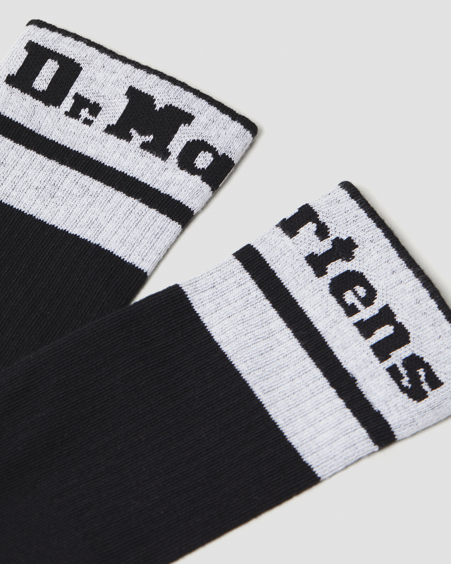 Chaussettes  de Dr. Martens - Athletic Logo Sock - Black + White - S-M à M-L - pour Unisexe - noir - Dr. Martens - View 2