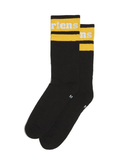 Chaussettes  de Dr. Martens - Athletic Logo Sock - Black + Yellow - S-M à M-L - pour Unisexe - noir - Dr. Martens