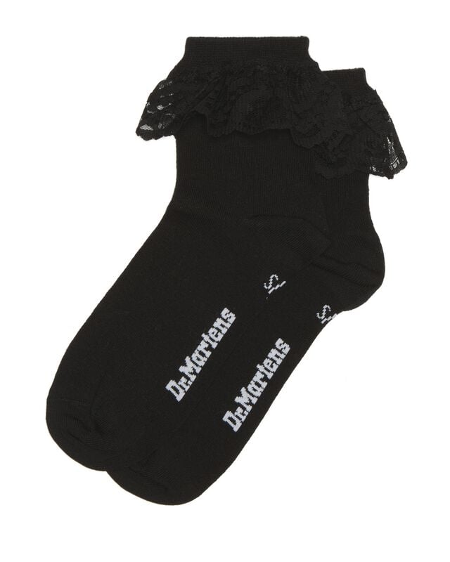 Chaussettes  de Dr. Martens - Frill Sock - Black - S-M - pour Femme - noir - Dr. Martens