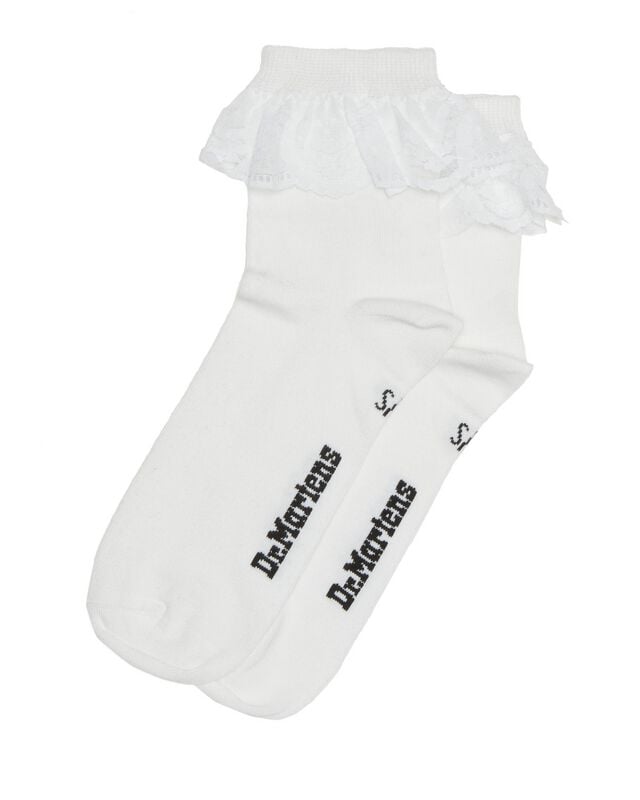 Chaussettes  de Dr. Martens - Frill Sock - White - S-M - pour Femme - blanc - Dr. Martens
