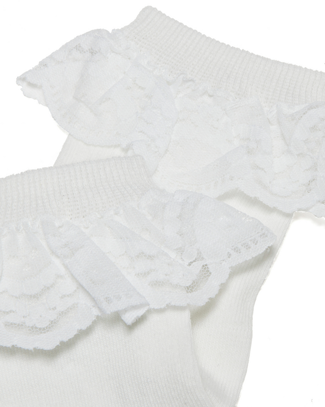 Chaussettes  de Dr. Martens - Frill Sock - White - S-M - pour Femme - blanc - Dr. Martens - View 2