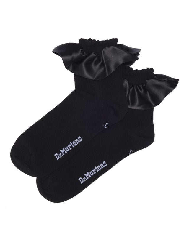 Chaussettes  de Dr. Martens - Satin Frill Sock - S-M - pour Femme - noir - Dr. Martens