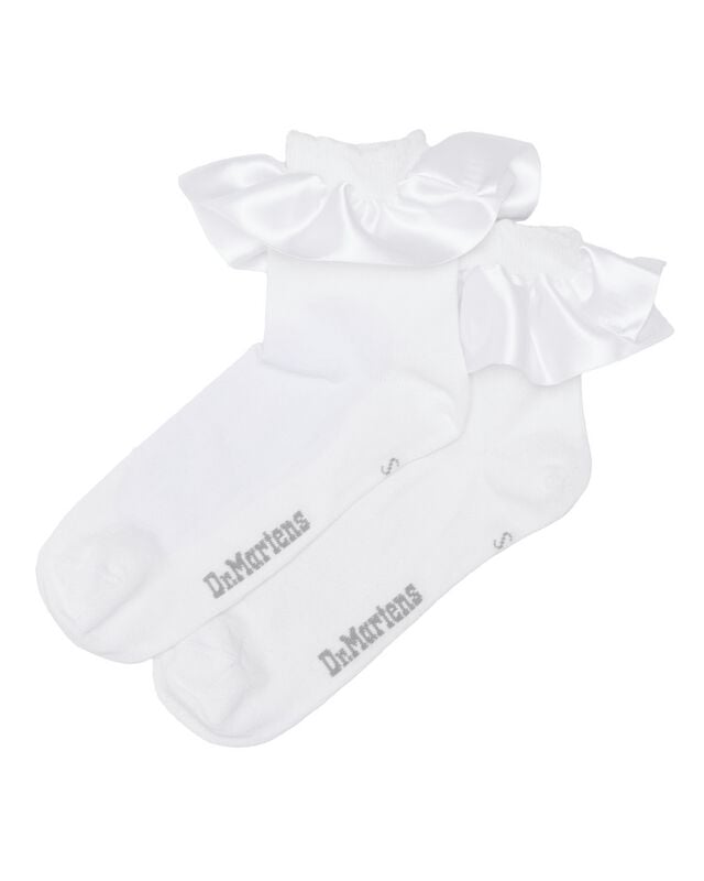 Chaussettes  de Dr. Martens - Satin Frill Sock - S-M - pour Femme - blanc - Dr. Martens