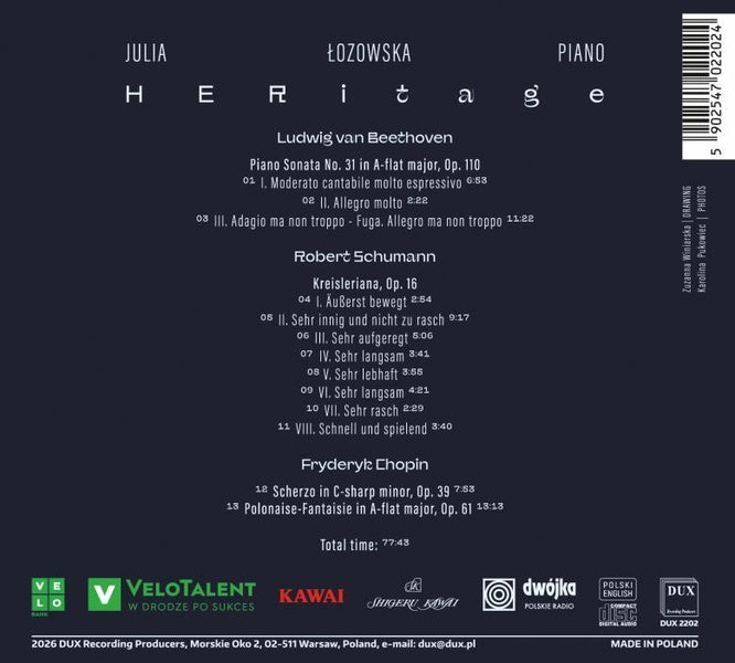Heritage / Œuvres pour piano - Front Cover