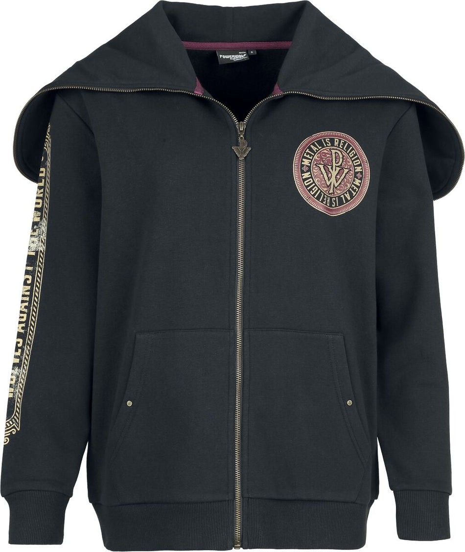Sweat-shirt zippé à capuche  de Powerwolf - EMP Signature Collection - S à 3XL - pour Femme - noir - Powerwolf