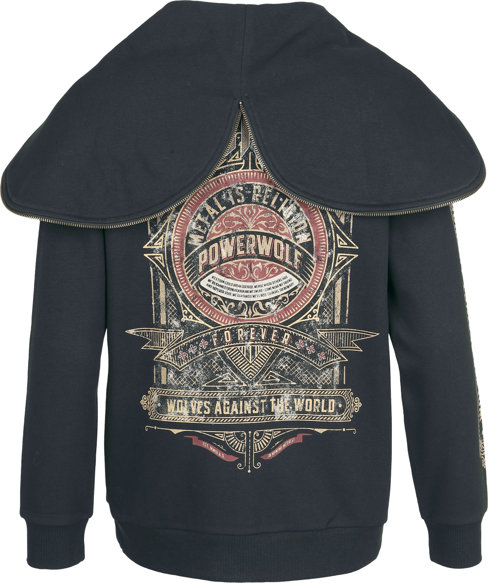 Sweat-shirt zippé à capuche  de Powerwolf - EMP Signature Collection - S à 3XL - pour Femme - noir - Powerwolf - View 2