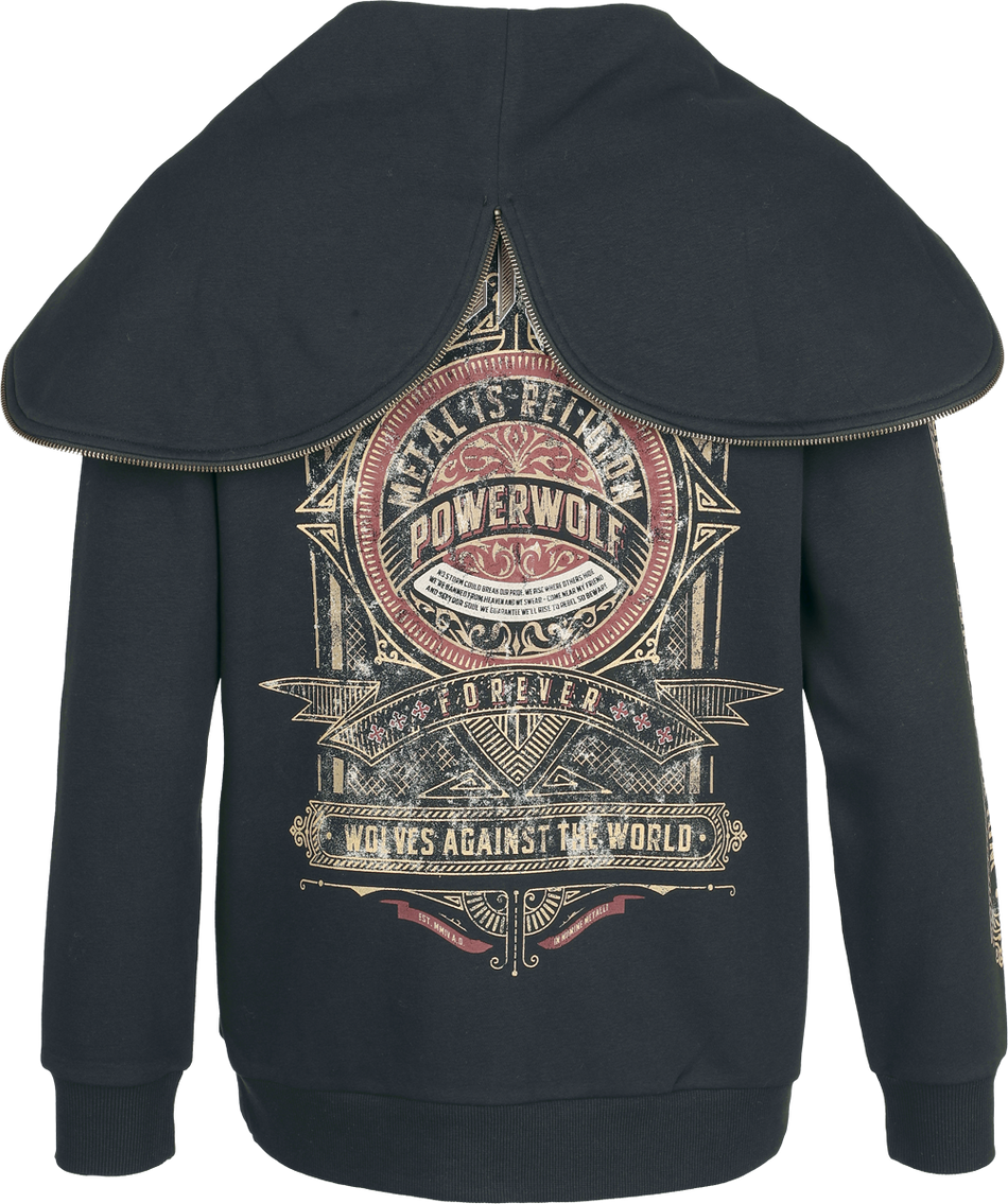 Sweat-shirt zippé à capuche  de Powerwolf - EMP Signature Collection - S à 3XL - pour Femme - noir - Powerwolf - View 2