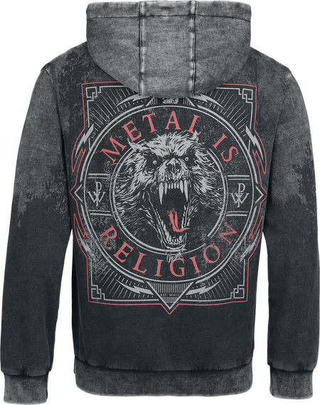 Sweat-shirt à capuche  de Powerwolf - EMP Signature Collection - M à 3XL - pour Homme - gris foncé/noir - Powerwolf - View 2