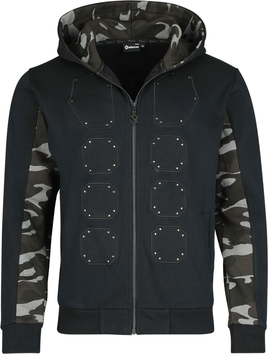 Sweat-shirt zippé à capuche  de Sabaton - EMP Signature Collection - M à 3XL - pour Homme - noir/camouflage - Sabaton