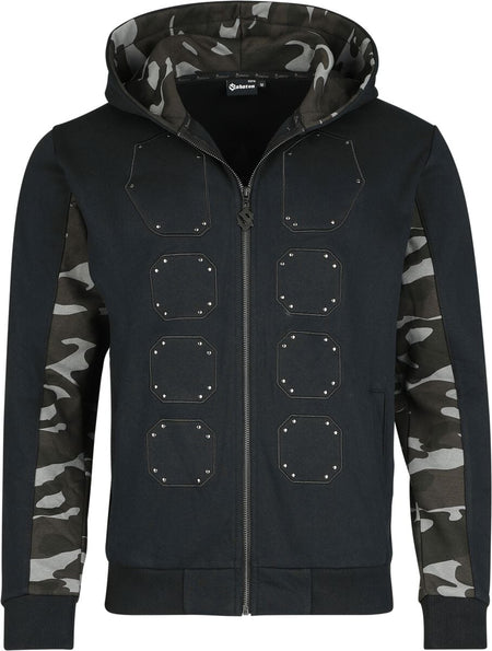 Sweat-shirt zippé à capuche  de Sabaton - EMP Signature Collection - M à 3XL - pour Homme - noir/camouflage - Sabaton